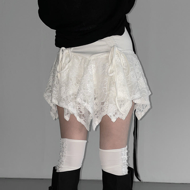 Damen Spitzenrock mit anpassbarem Bund Drune