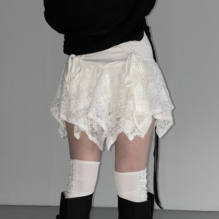 Damen Spitzenrock mit anpassbarem Bund Drune