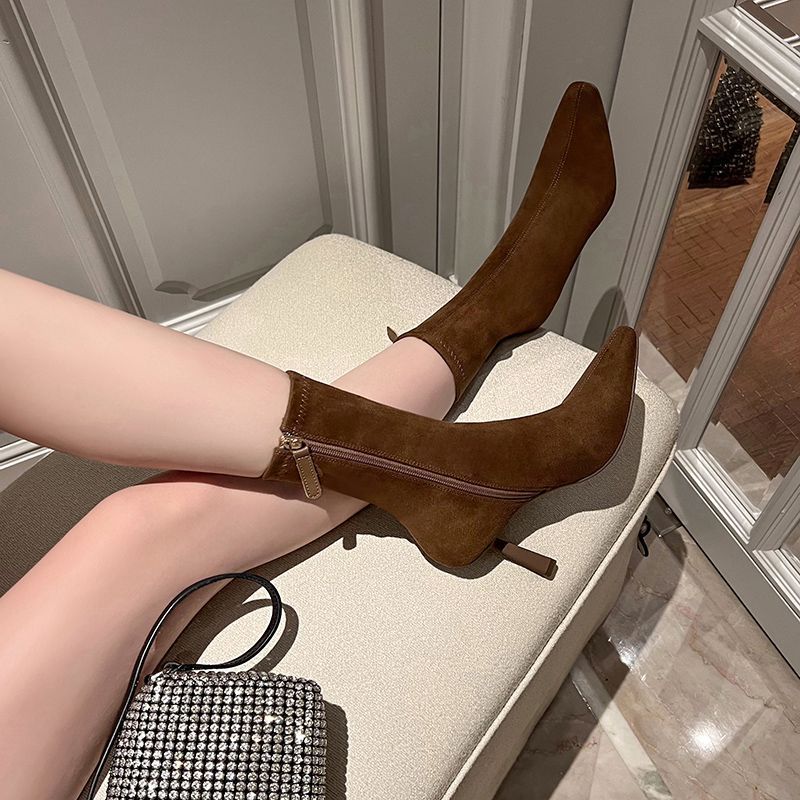 Damen Sock-Stiefeletten aus Stretch mit spitzer Zehenpartie und sculpted Stiletto-Absatz Drune