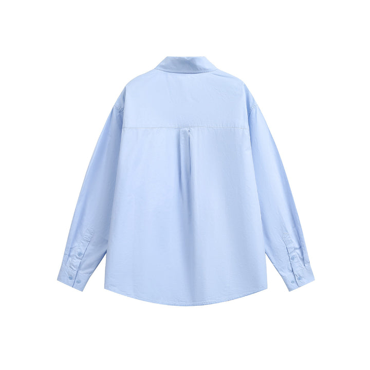 Damen Oversize-Casual-Hemd mit Drop-Shoulder und Brusttasche Drune