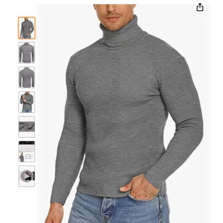 Herren Stehkragen Pullover aus ribbeltem Strick Drune