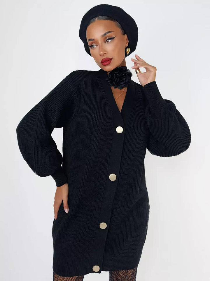 Damen Strickmantel mit oversized Schnitt und eleganten Knopfdetails Drune