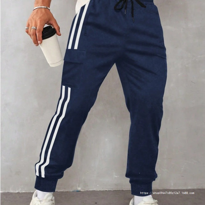 Herren Utility-Jogginghose mit aufgesetzter Känguru-Tasche und breiten Kordeln Drune