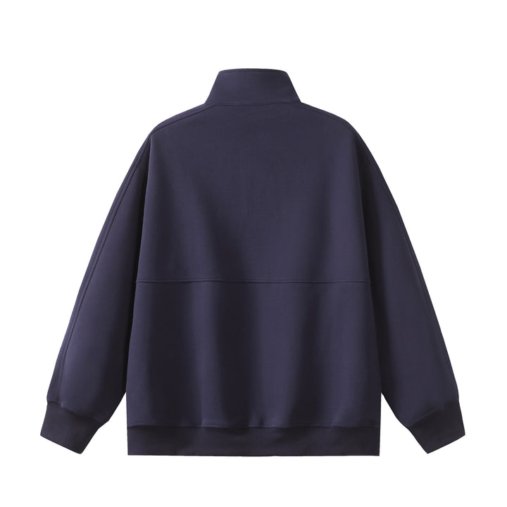 Herren Halbzip-Sweatshirt mit Stehkragen, Kängurutasche und Relaxed-Schnitt Drune