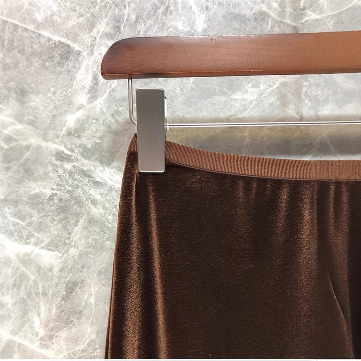 Damen Eleganter Maxirock aus schimmerndem Material Drune