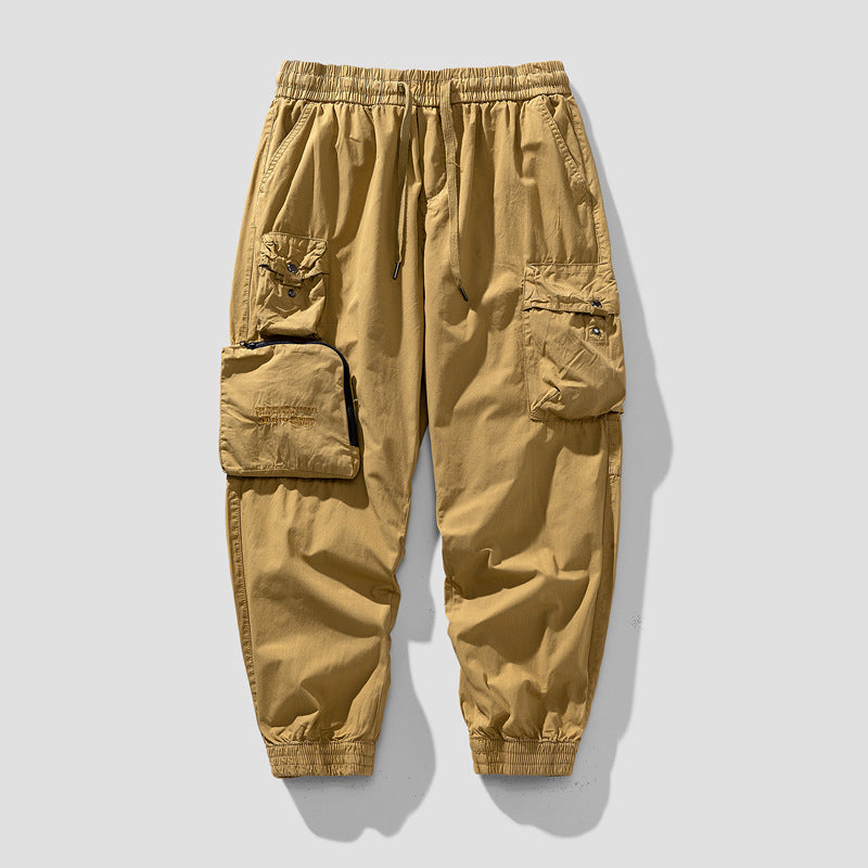 Herren Cargo-Joggerhose mit elastischem Bund, multifunktionalen Cargotaschen und abnehmbarer Packtasche Drune