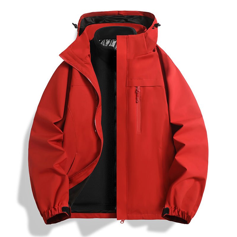 Herren Zwei-in-eins Softshell-Hybridjacke mit abnehmbarer Fleece-Innenjacke und wasserabweisender Membran Drune