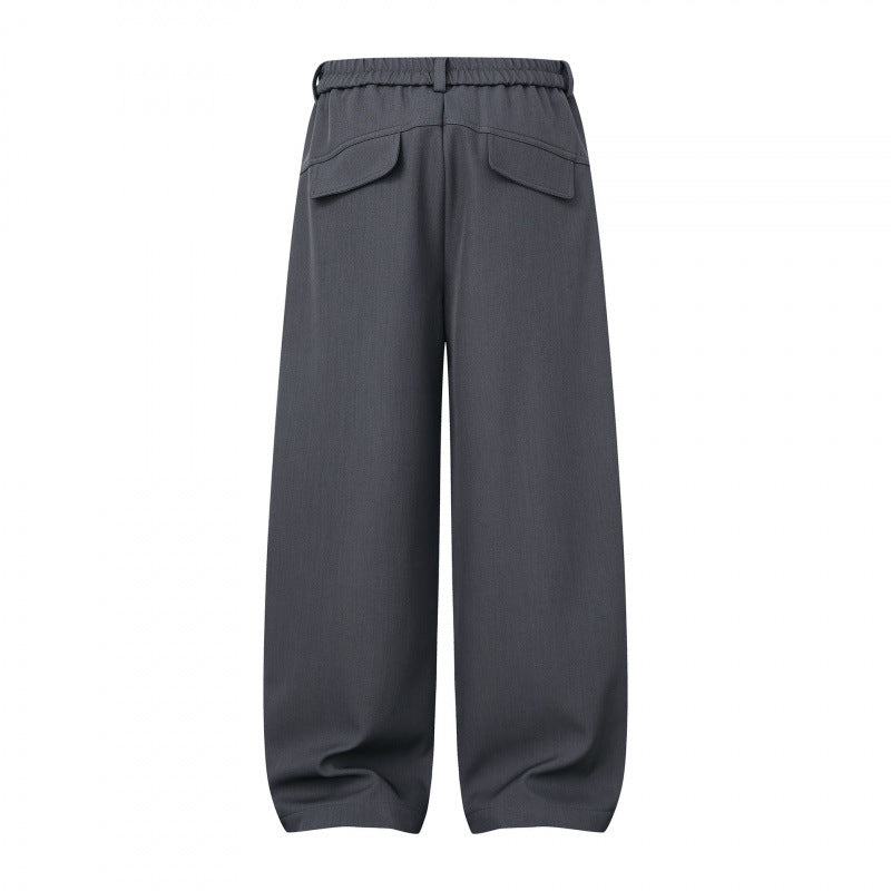 Damen Weite Culotte-Hose mit Kniepatches, elastischem Rückbund und aufgesetzten Taschen Drune