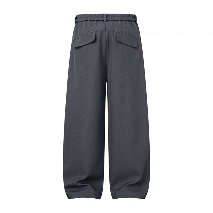 Damen Weite Culotte-Hose mit Kniepatches, elastischem Rückbund und aufgesetzten Taschen Drune