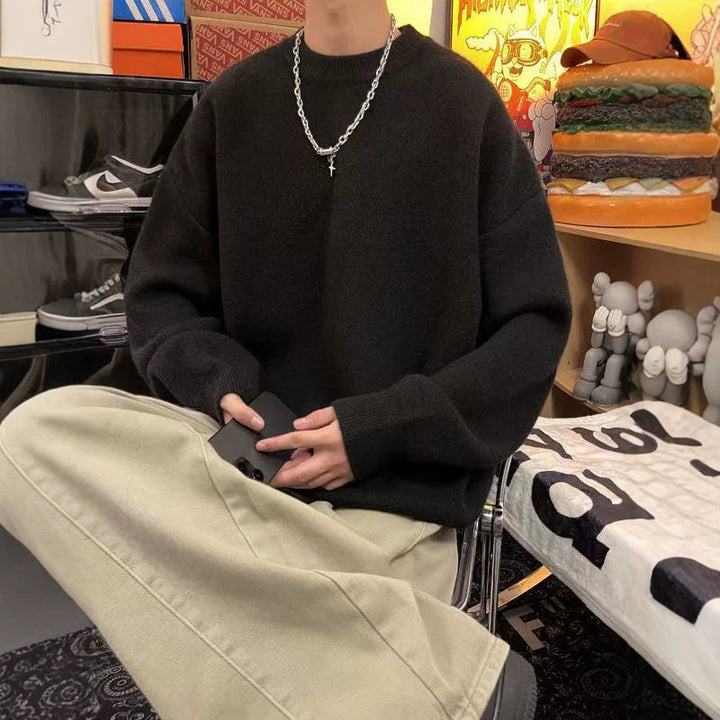 Herren Lässiger Oversized Pullover Drune