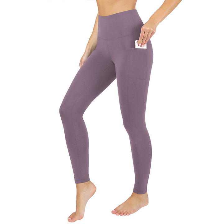 Damen Athletische Stretch-Leggings mit hoher Taille und seitlichen Taschen Drune