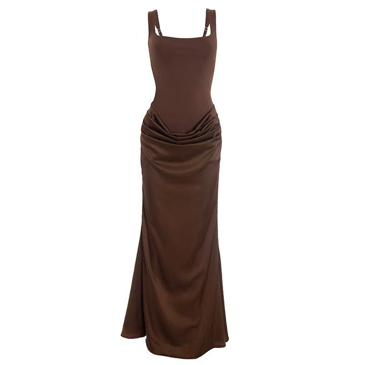 Damen Elegantes Wickelkleid mit schulterfreien Trägern und raffiniertem Drapierungsdetail Drune