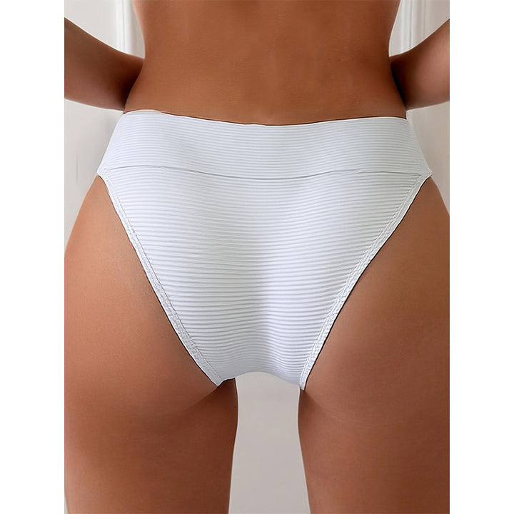 Damen Hochgeschnittener Bikinislip mit feiner Streifenstruktur Drune