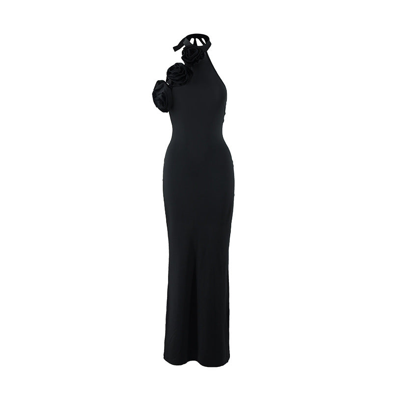 Damen Elegantes Abendkleid mit floralem Schulterdesign und figurbetontem Schnitt Drune