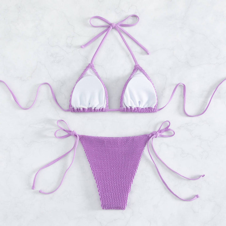 Damen Bikini-Set mit raffinierten Bindeschnüren und strukturierter Oberfläche Drune