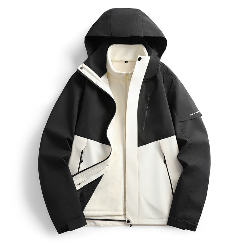 Damen wasserdichte Softshell Outdoorjacke mit Kapuze atmungsaktive Membran Drune