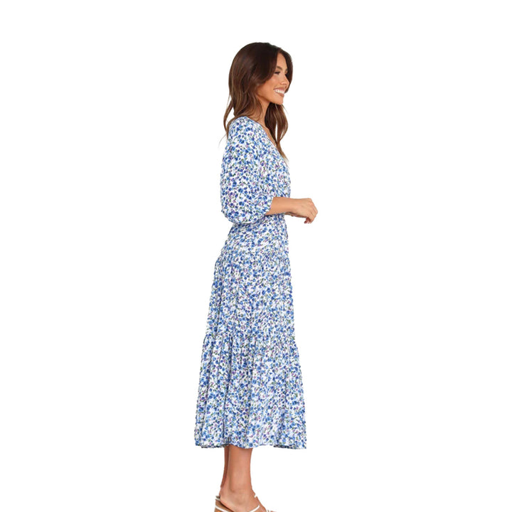 Damen Sommerliches Maxikleid mit freiem Dekolleté und floralem Muster Drune