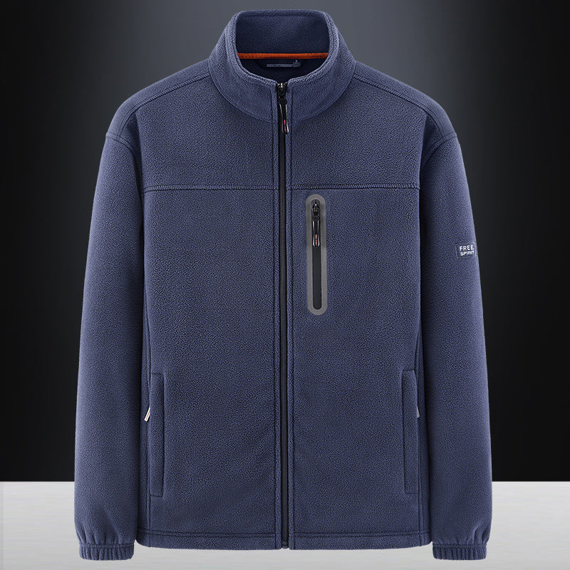 Herren Weiche Fleecejacke mit hohem Kragen Drune