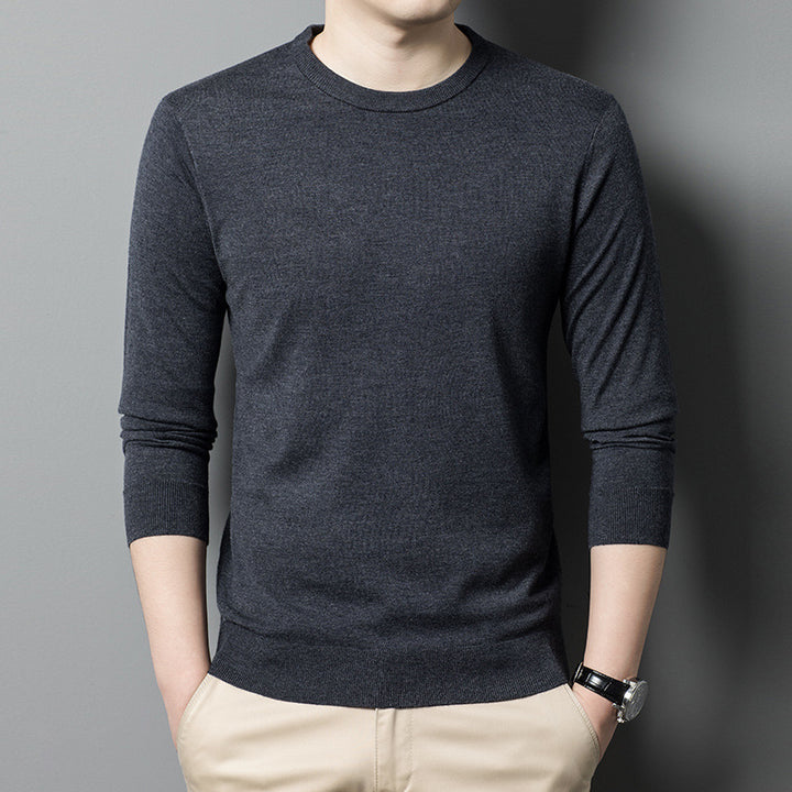 Herren Luxuriöser Rundhals Pullover aus feiner Merinowolle Drune
