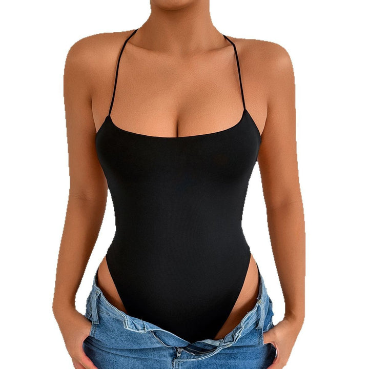 Damen Hochgeschnittenes Bade-Outfit mit schmalen Trägern Drune