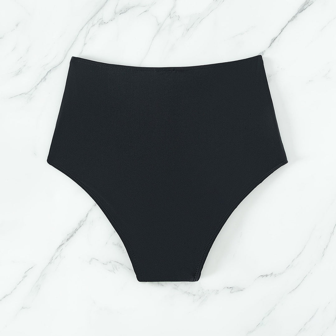 Damen Hochtaillierte Bikini-Hose mit figurformender Raffung Drune