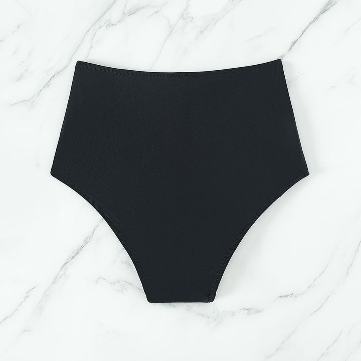 Damen Hochtaillierte Bikini-Hose mit figurformender Raffung Drune