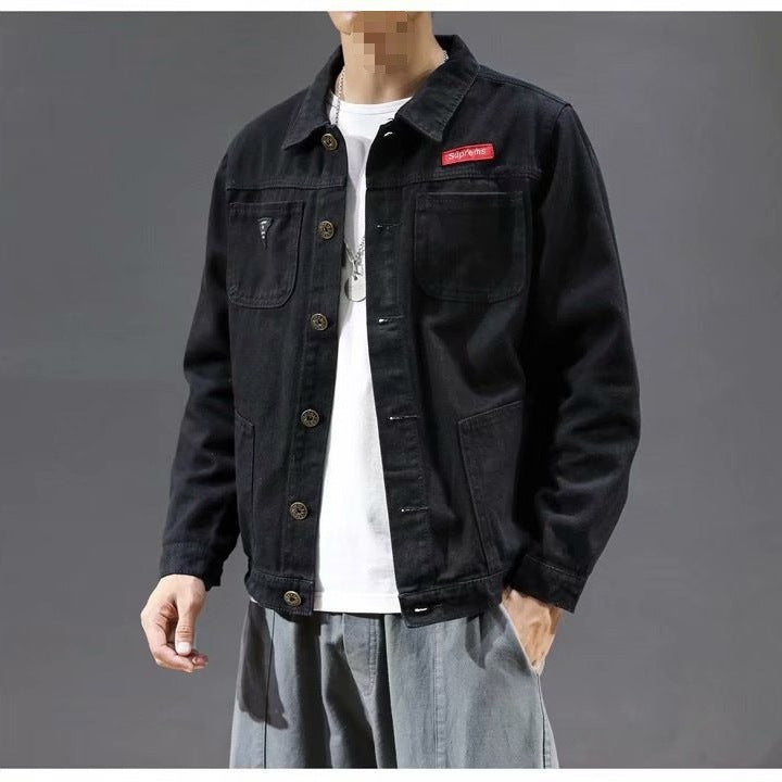 Herren Modische Denim-Jacke Drune