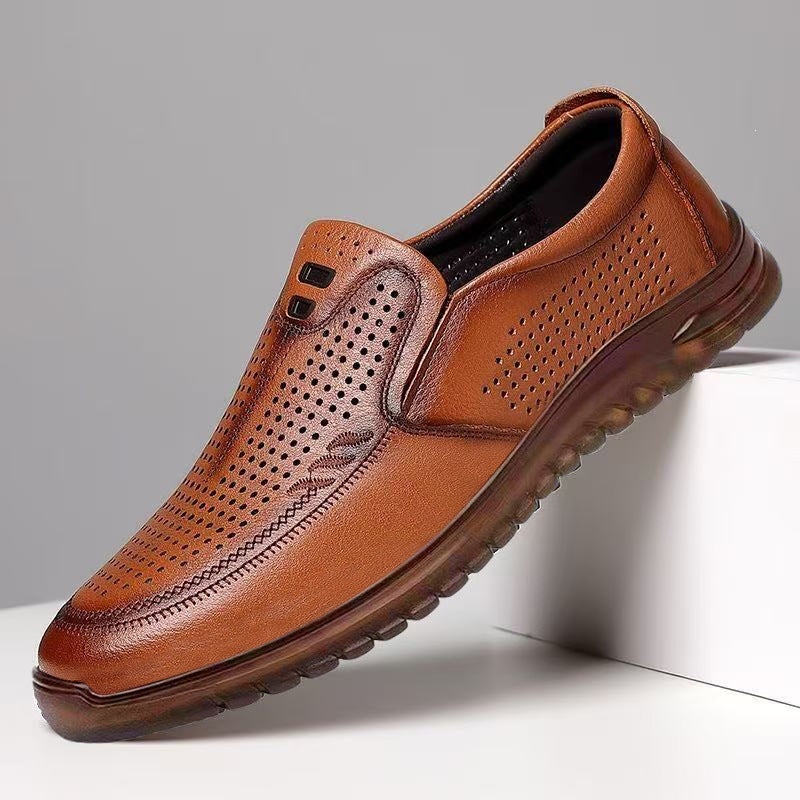 Herren Bequeme Leder Sneakers Drune