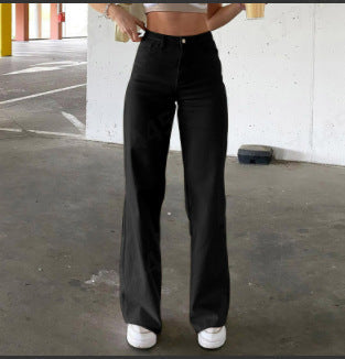 Damen Hohe Taille Schlaghose Drune