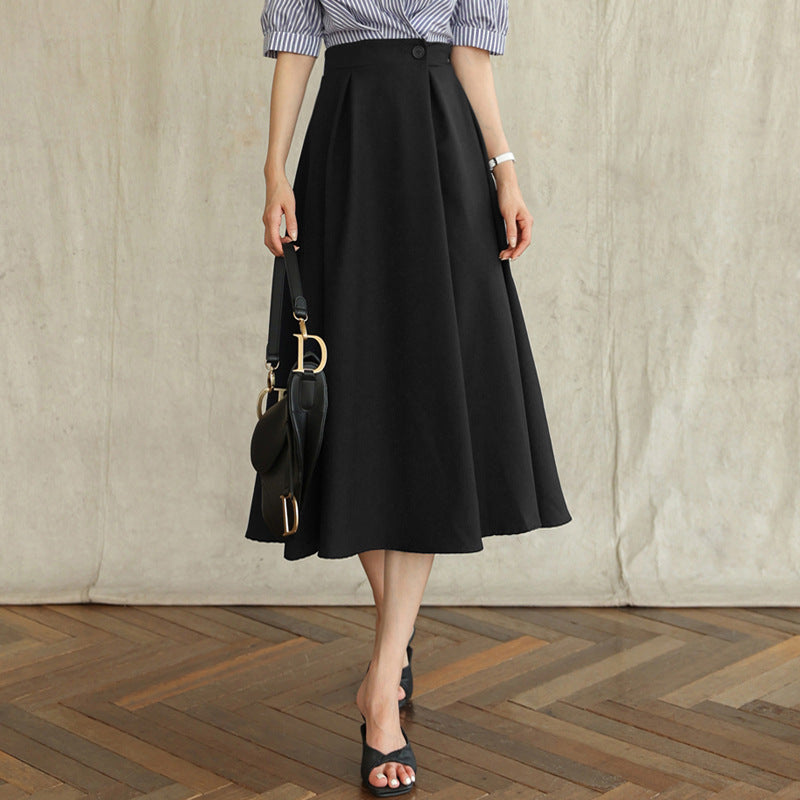 Damen Eleganter A-Linien Midi-Rock Drune