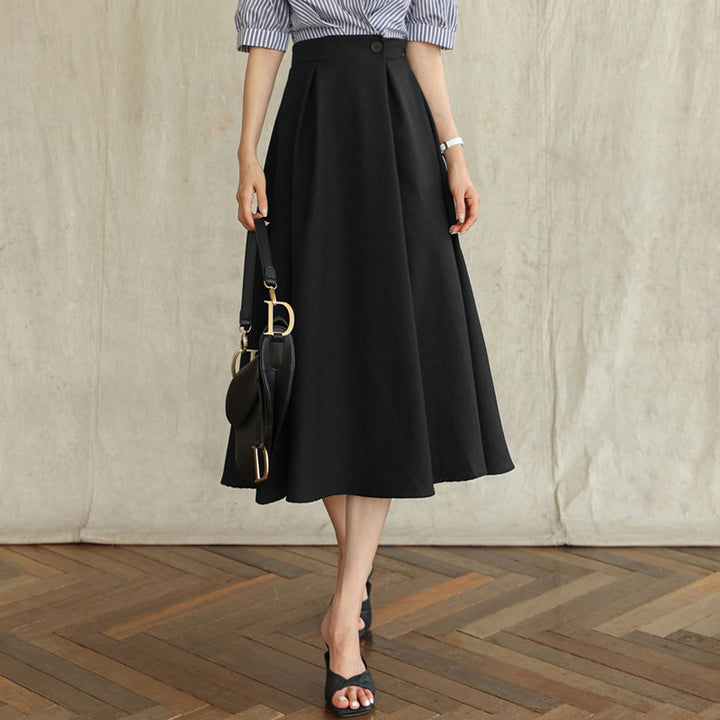 Damen Eleganter A-Linien Midi-Rock Drune
