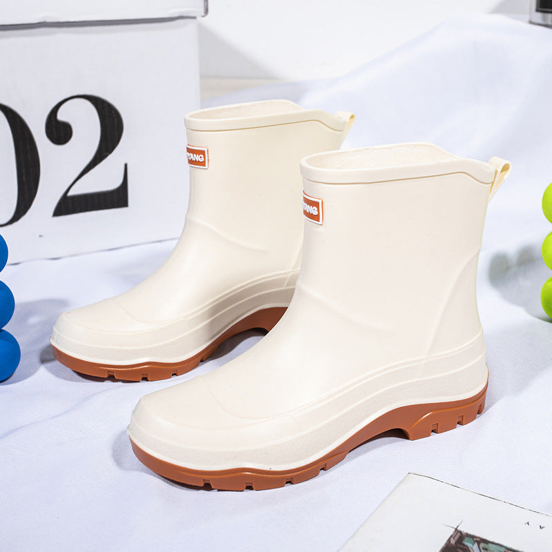 Herren Kurzschaftige Neongummierte Outdoor-Gummistiefelette mit stoßdämpfender Profilsohle Drune