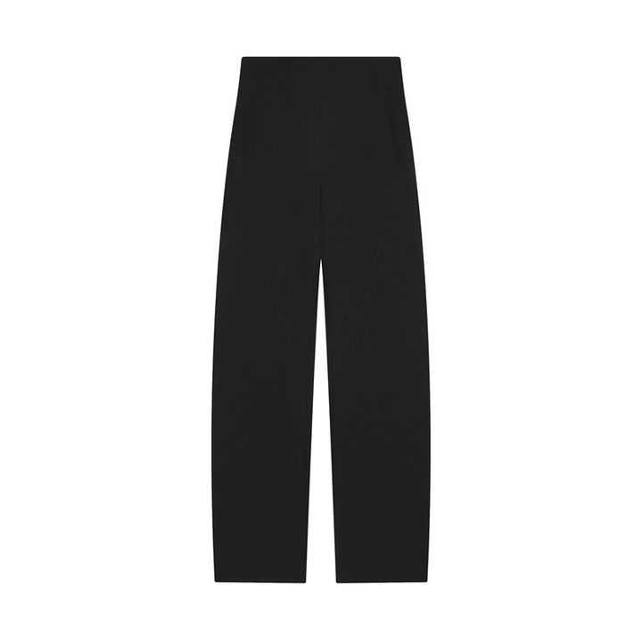 Damen Hochtaillierte weite Stoffhose mit geradem Bein und verdecktem Bund Drune