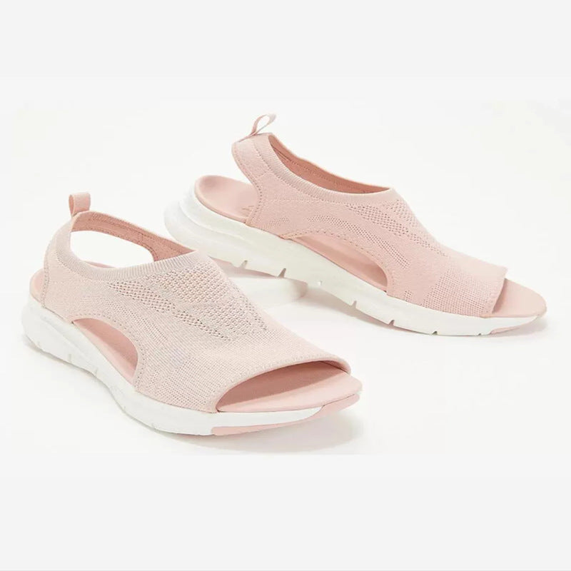 Damen Komfortable Sandaletten mit atmungsaktiver Strickoberfläche und ergonomischem Fußbett Drune