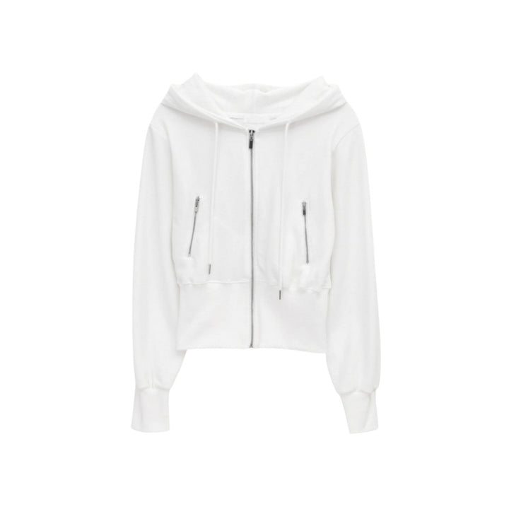 Damen sportliche Zip-Kapuzenjacke mit figurbetontem Schnitt Drune