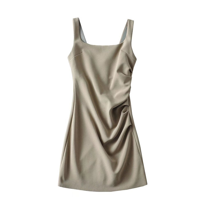 Damen modernes Sommerkleid mit Drapierung Drune