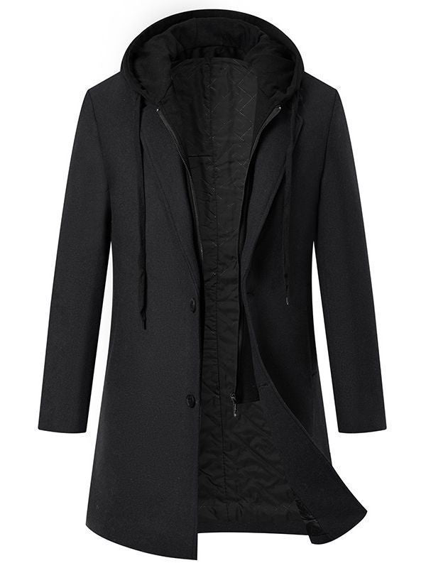 Damen eleganter Mantel mit abnehmbarer Kapuze und sportlichen Akzenten Drune