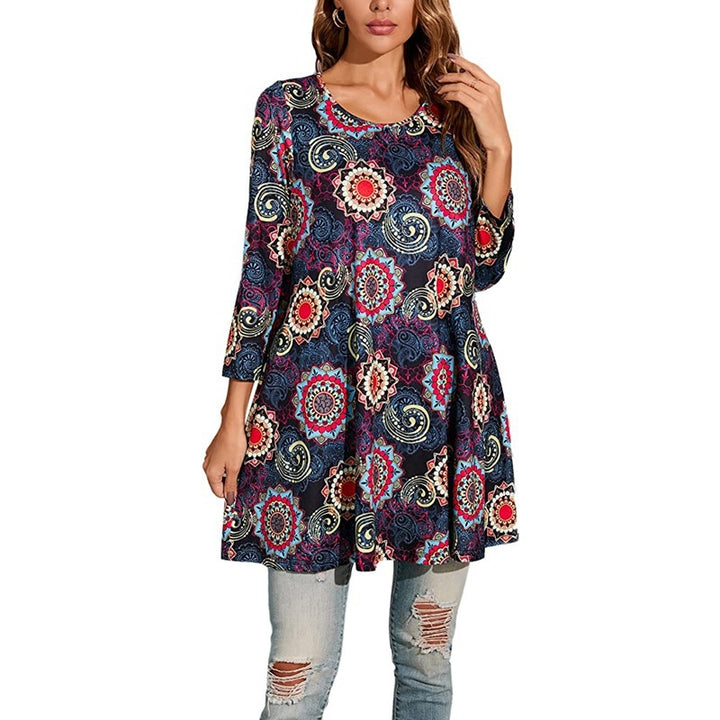 Damen Tunika mit einzigartigem Mandala-Druck Drune