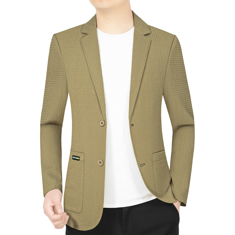 Herren Modernes Stretch Business-Sakko mit schmalem Schnitt und aufgesetzten Taschen Drune