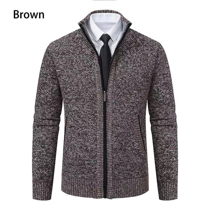 Herren modische Strickjacke mit Reißverschluss und praktischen Taschen Drune