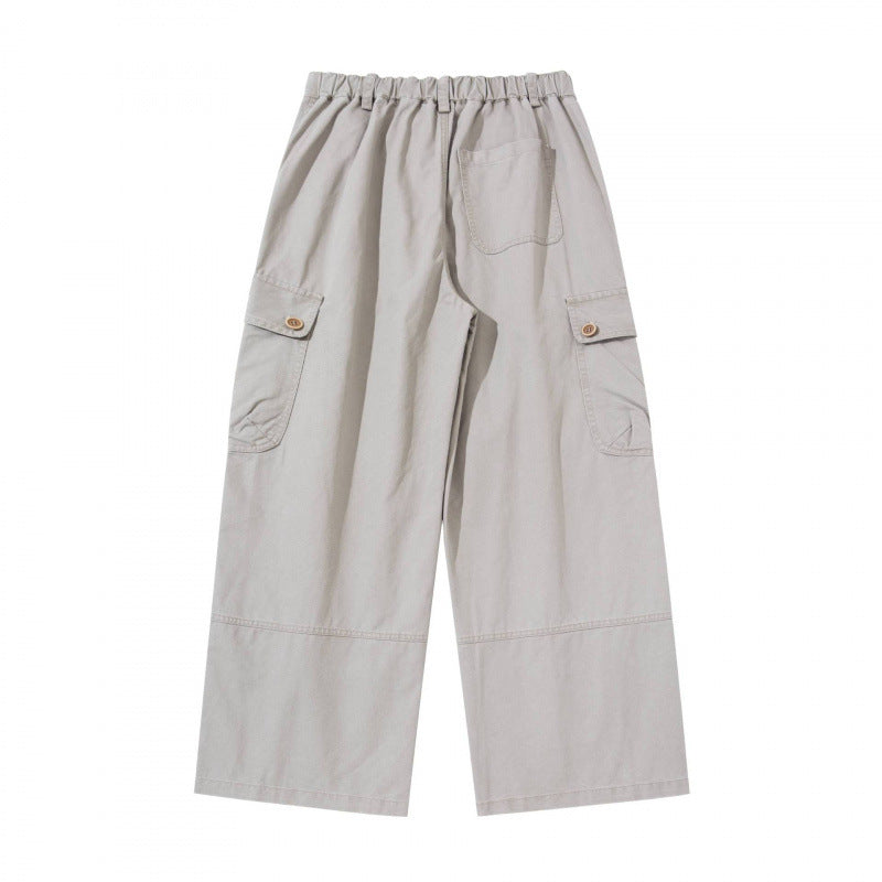 Damen Weite Cargo-Hose mit hohem Bund, großen Klappentaschen und Culotte-Silhouette Drune