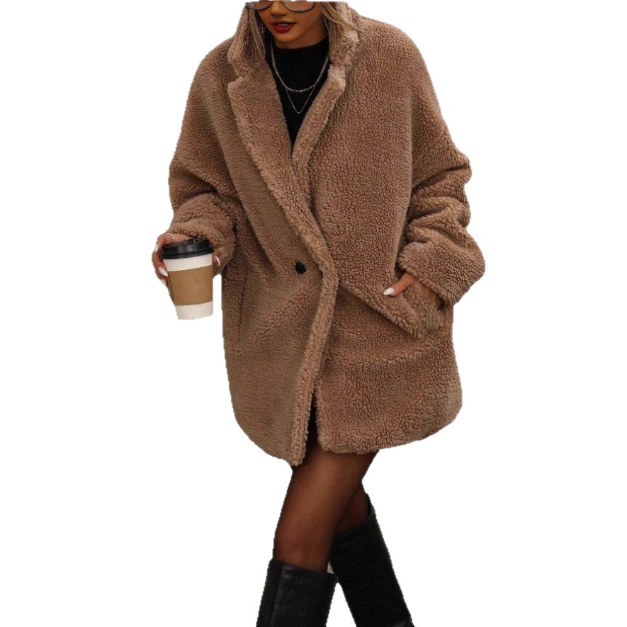 Damen Kuschel-Jacke aus Teddy-Material Drune