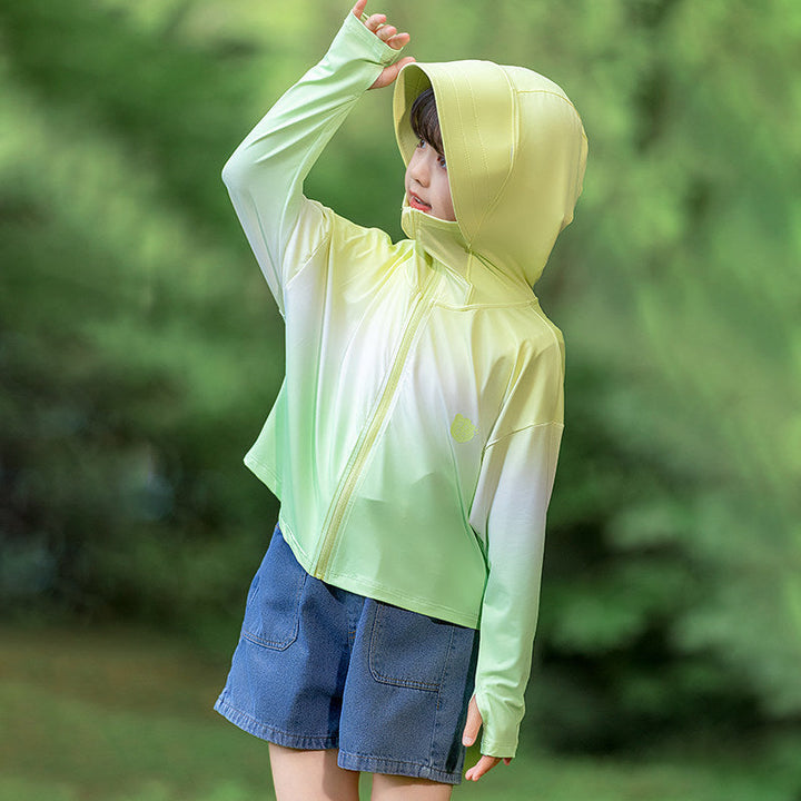 Damen nan leichte Kinder-Sonnenschutzjacke mit Kapuze Drune