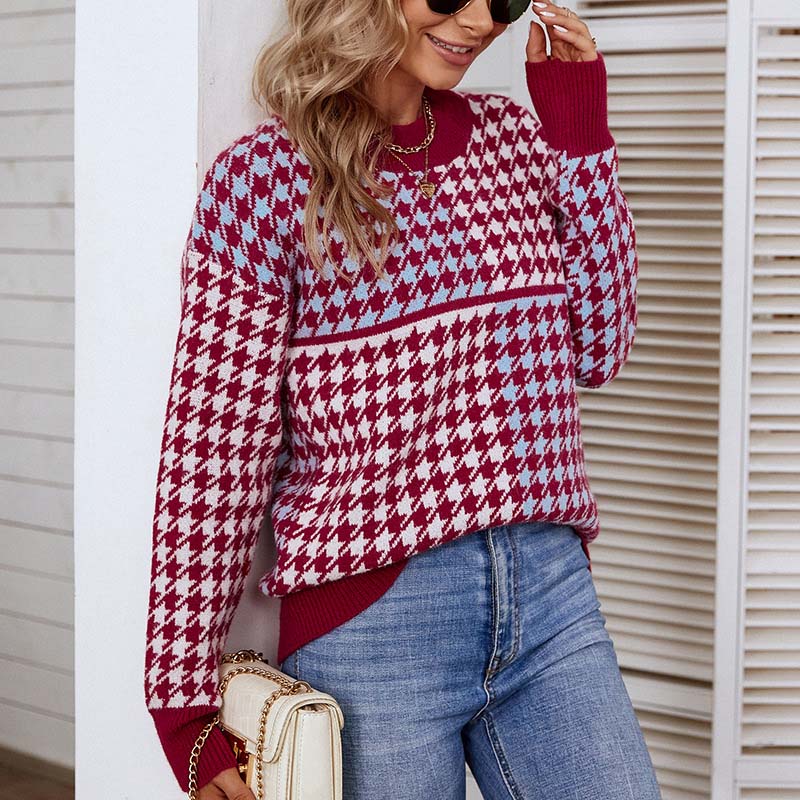 Drune | Geometrischer Strickpullover Mit Trendigem Muster