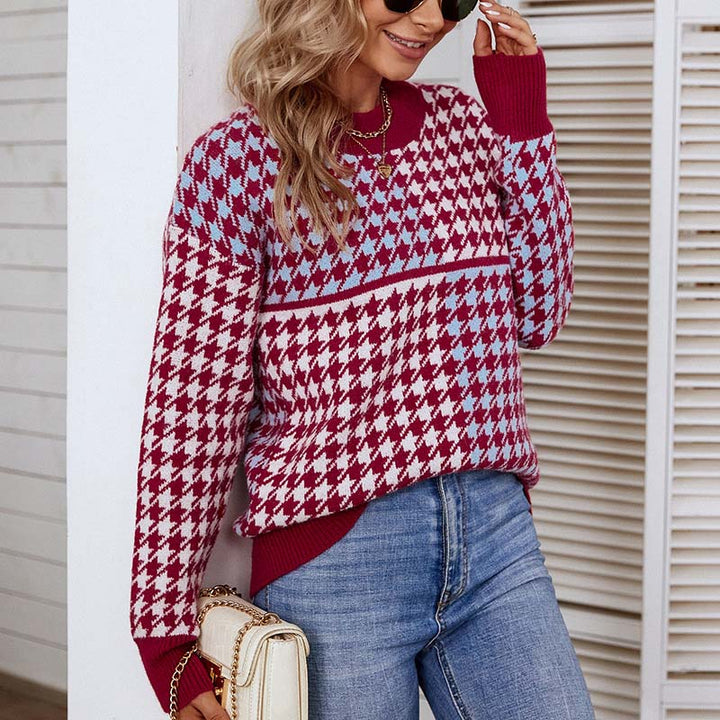 Drune | Geometrischer Strickpullover Mit Trendigem Muster