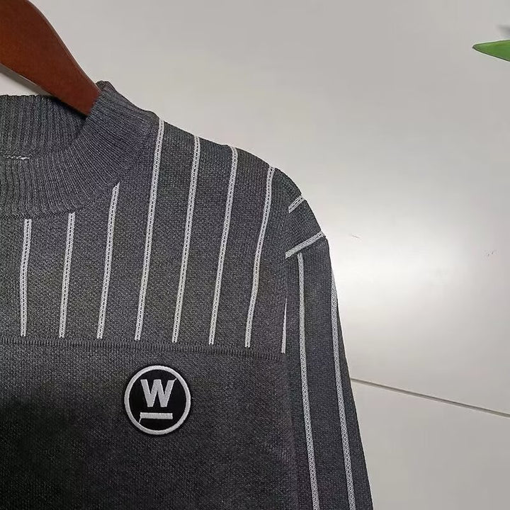 Herren gestreifter Rollkragenpullover aus kuscheligem Textil Drune