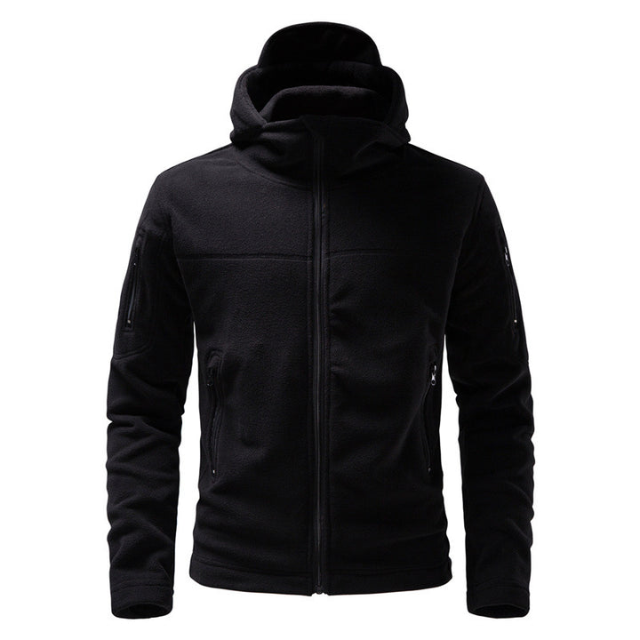 Herren Fleecejacke mit Kapuze und funktionalen Taschen Drune