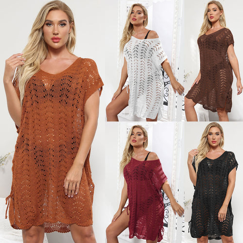 Damen eleganter Häkel-Strandüberwurf Drune