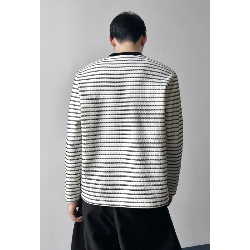 Herren Sportliches Langarm-Shirt mit Streifenmuster Drune