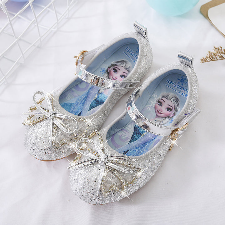 Mädchen Glitzernde Ballerina-Schuhe mit Schleifen- und Strassverzierungen Drune
